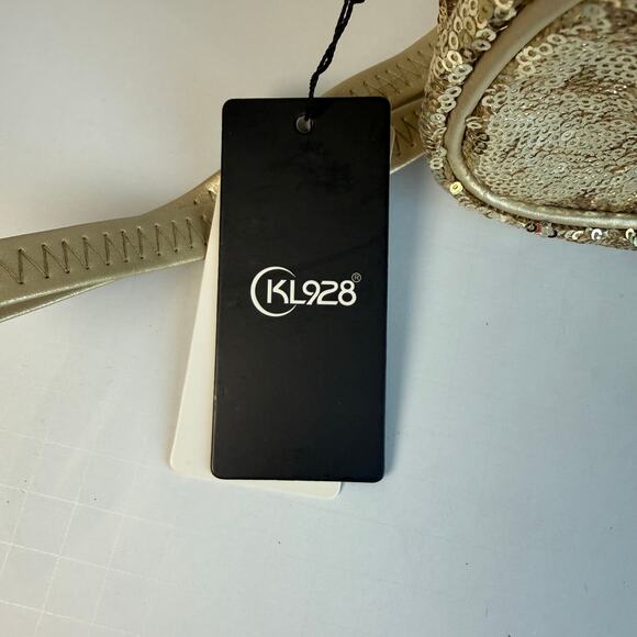 Gold Sequin Mini Backpack Bow Ear Detail Convertible Crossbody Bag NEW with tag - Picture 9 of 9